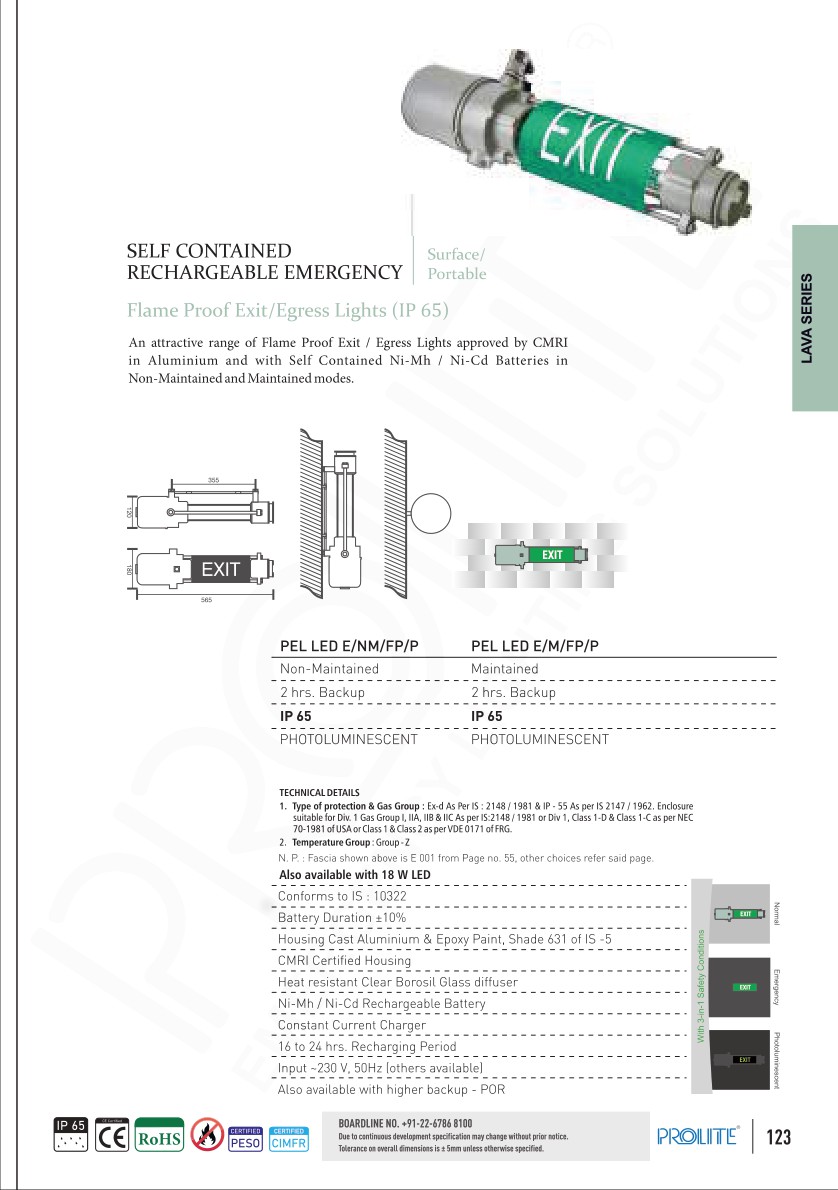 Explosion Proof Exit Light LED E/M/NM/FP/P catalog page 2
