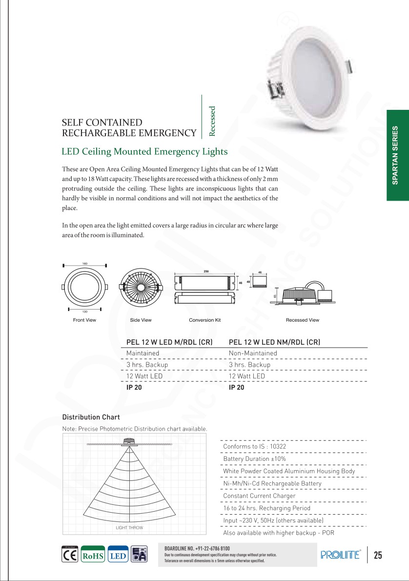 Down Lighter 12 W LED NM/RDL (CR) catalog page 1