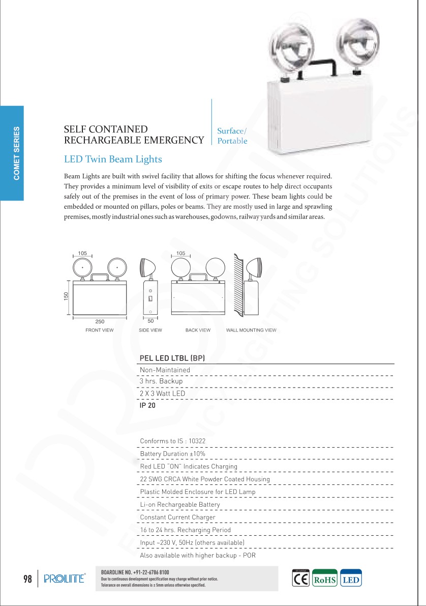 Emergency Twin Beam Light LED LTBL (MP/BP) catalog page 2