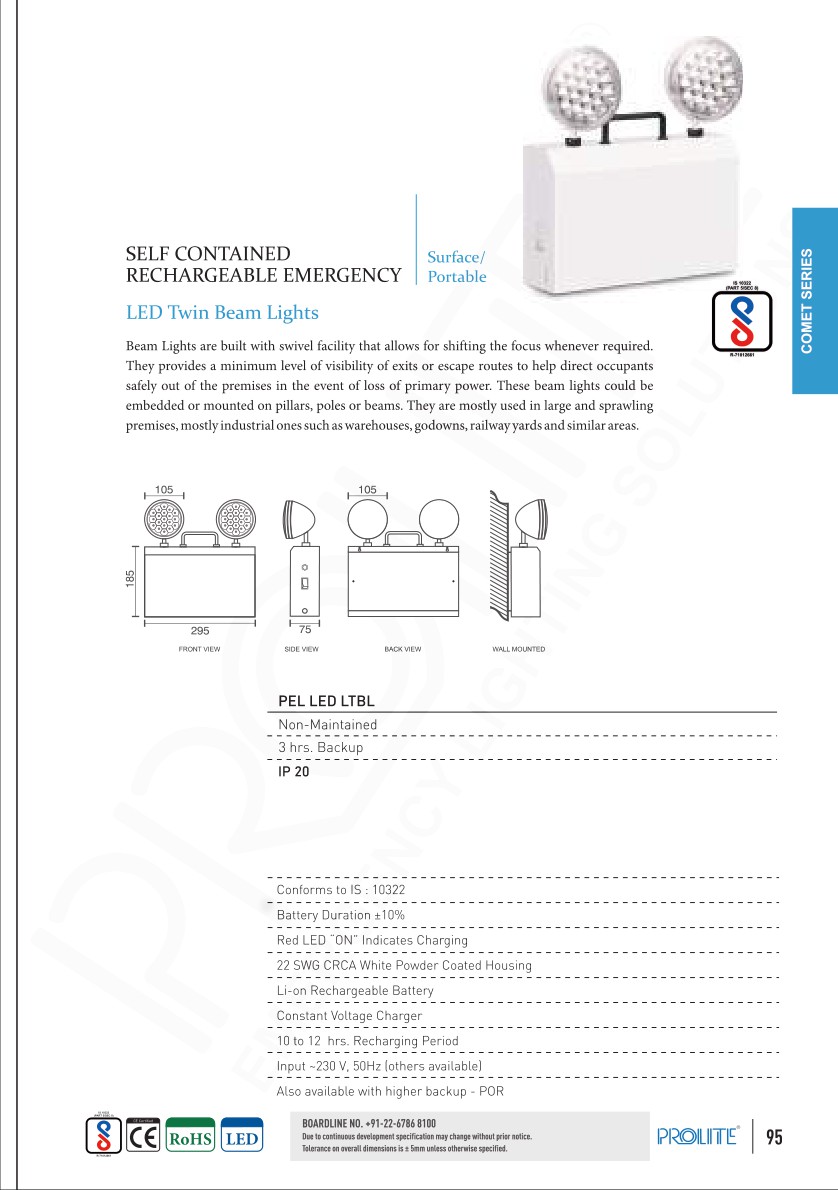 Emergency Twin Beam Light LED LTBL catalog page 1