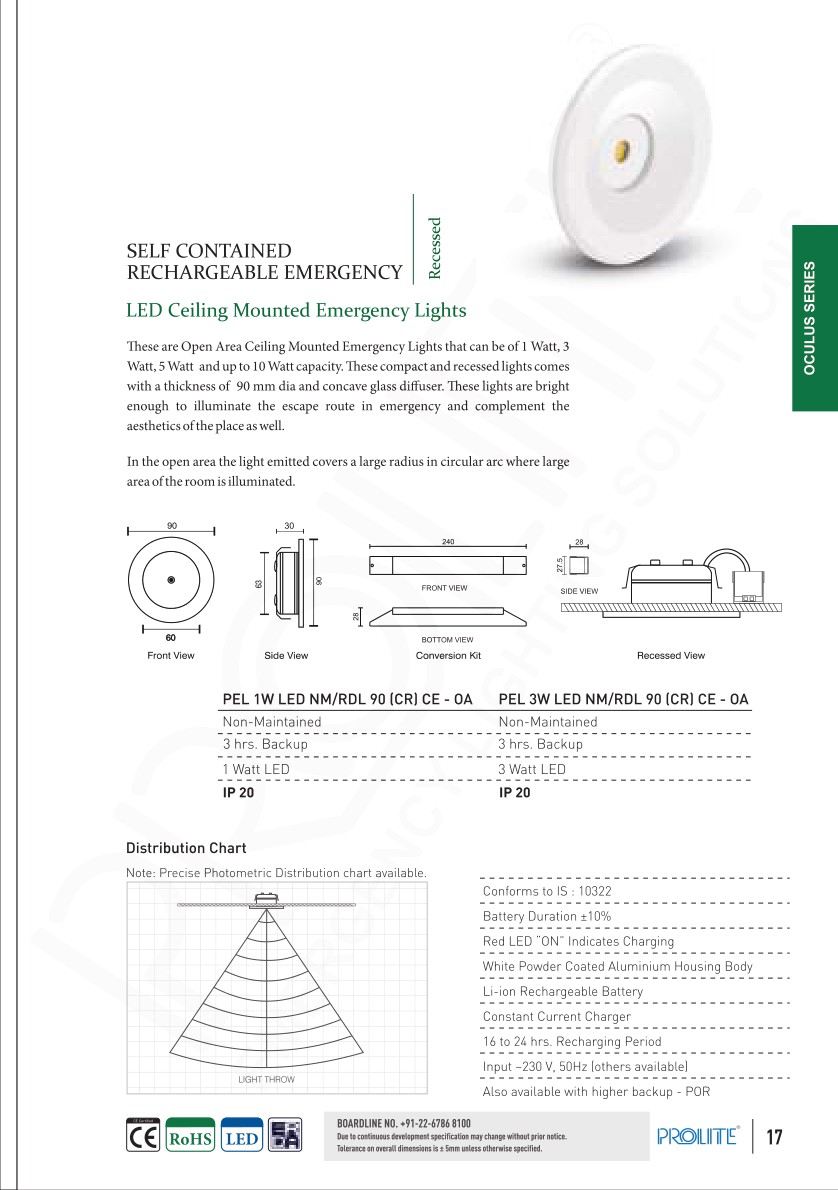 Down Lighter 1 W LED NM/RDL 90 (CR) CE - OA catalog page 1