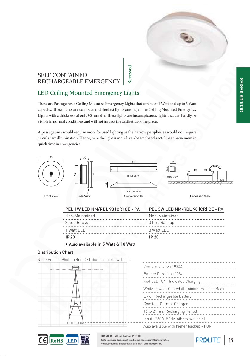 Down Lighter 1 W LED NM/RDL 90 (CR) CE - PA catalog page 1