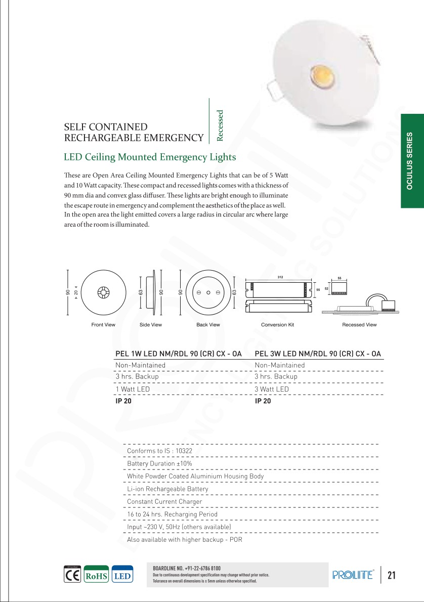 Down Lighter 5 W LED NM/RDL 90 (CR) CX - OA catalog page 1
