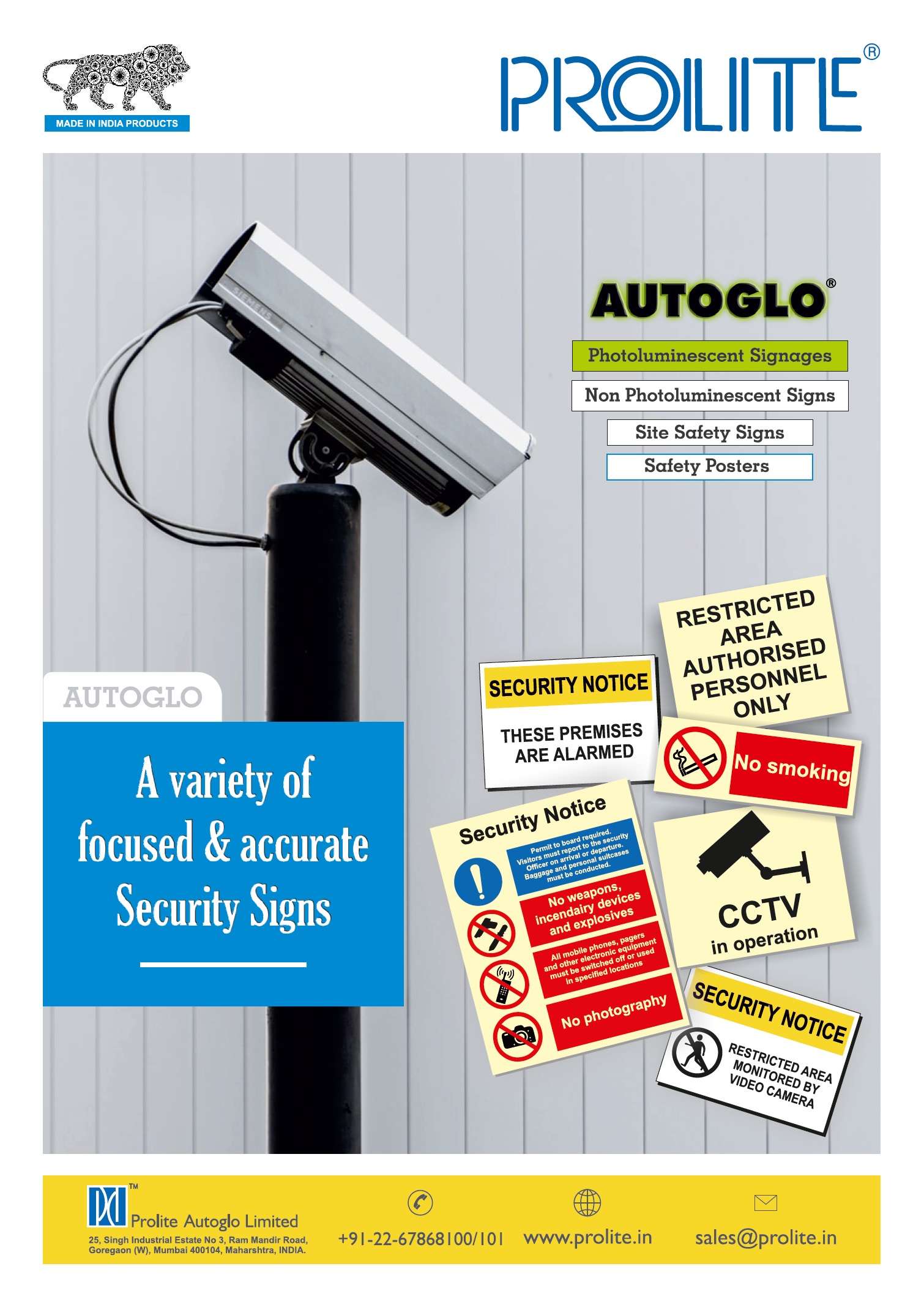 Prolite mention | Safety Signages mention | Emergency Lights